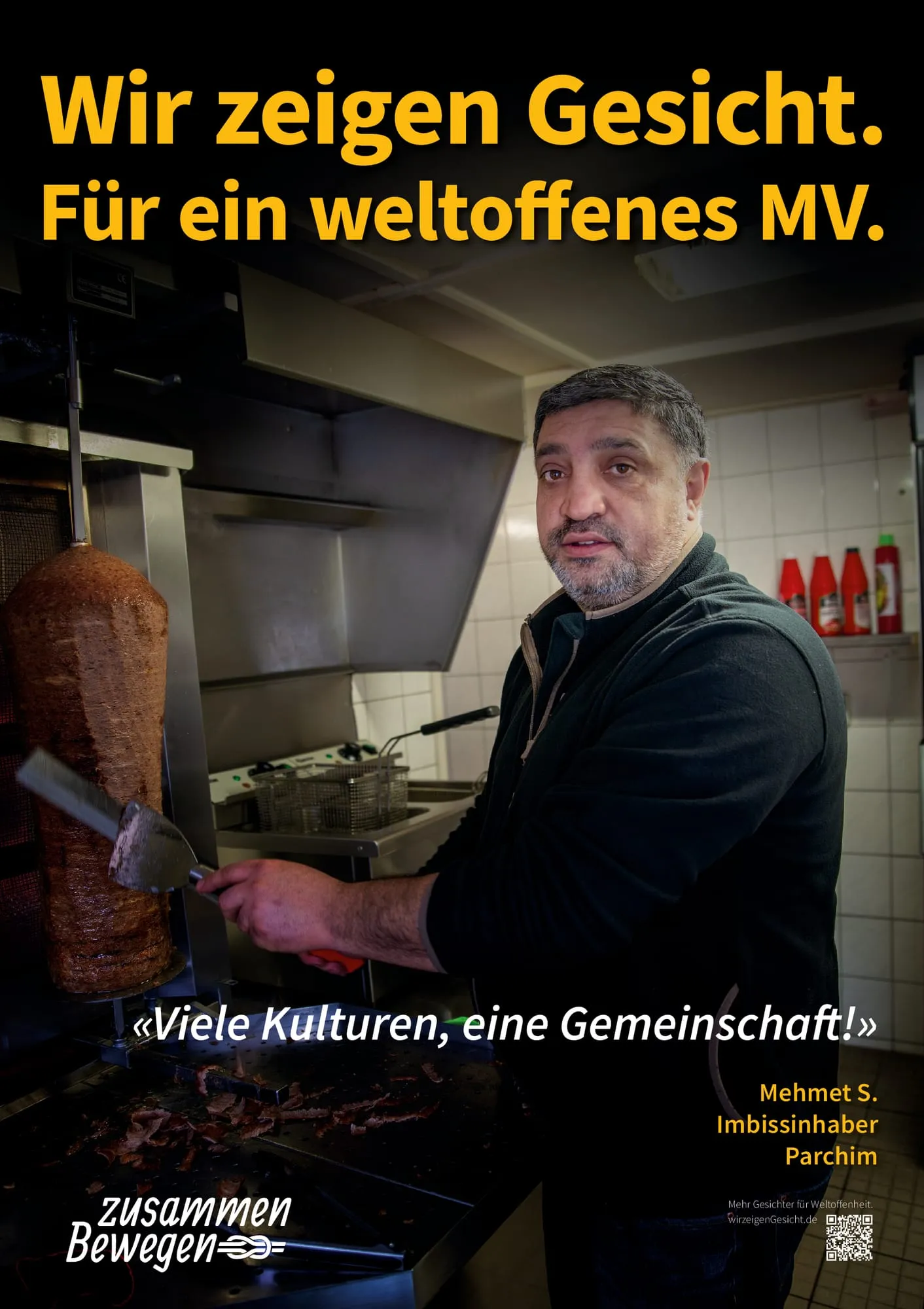 Plakat: «Viele Kulturen, eine Gemeinschaft!» — Parchim