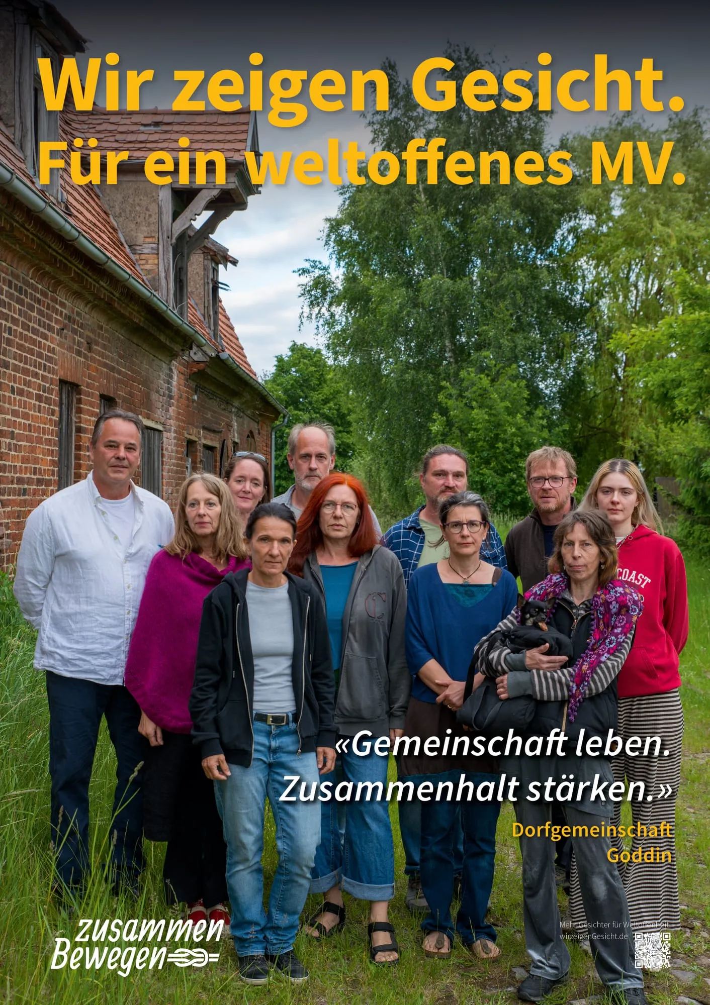Plakat: «Gemeinschaft leben. Zusammenhalt stärken.» — Goddin
