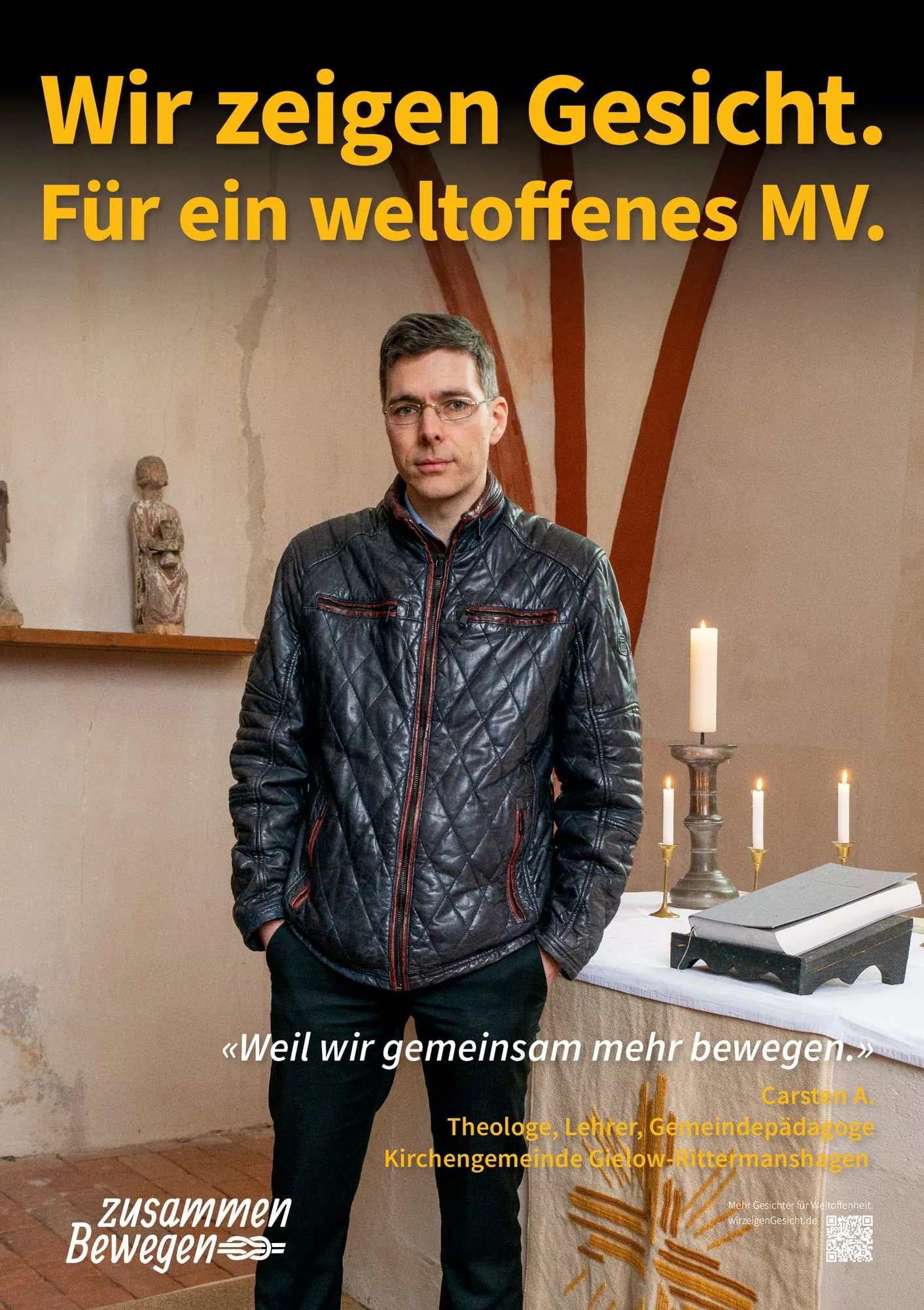 Plakat: «Weil wir gemeinsam mehr bewegen.» — Gielow