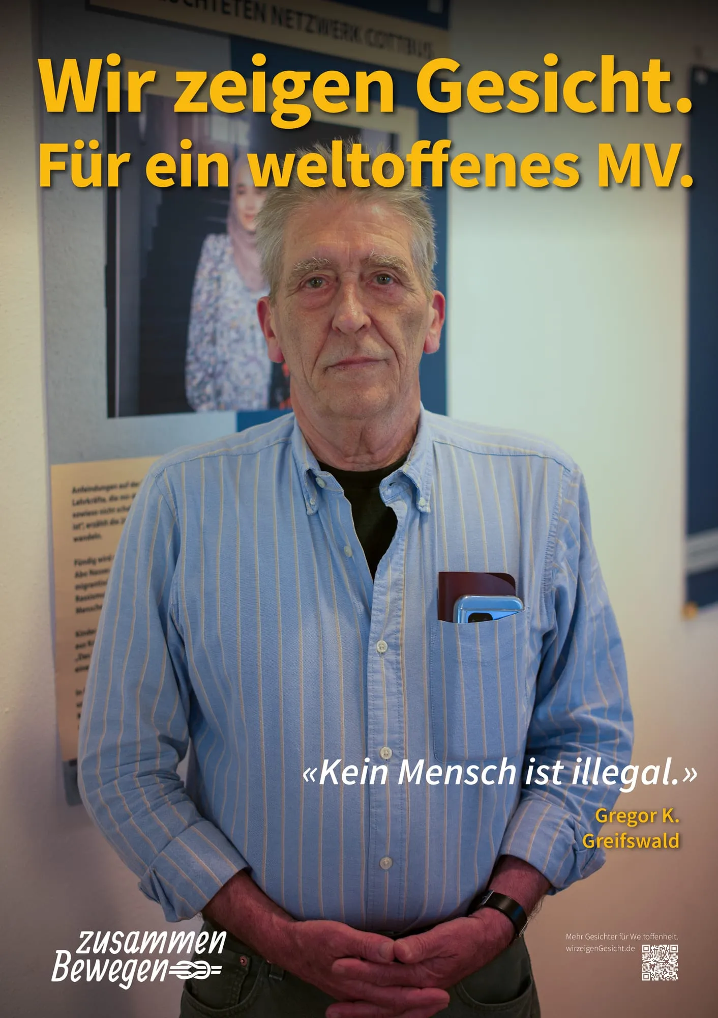 Plakat: «Kein Mensch ist illegal.» — Greifswald