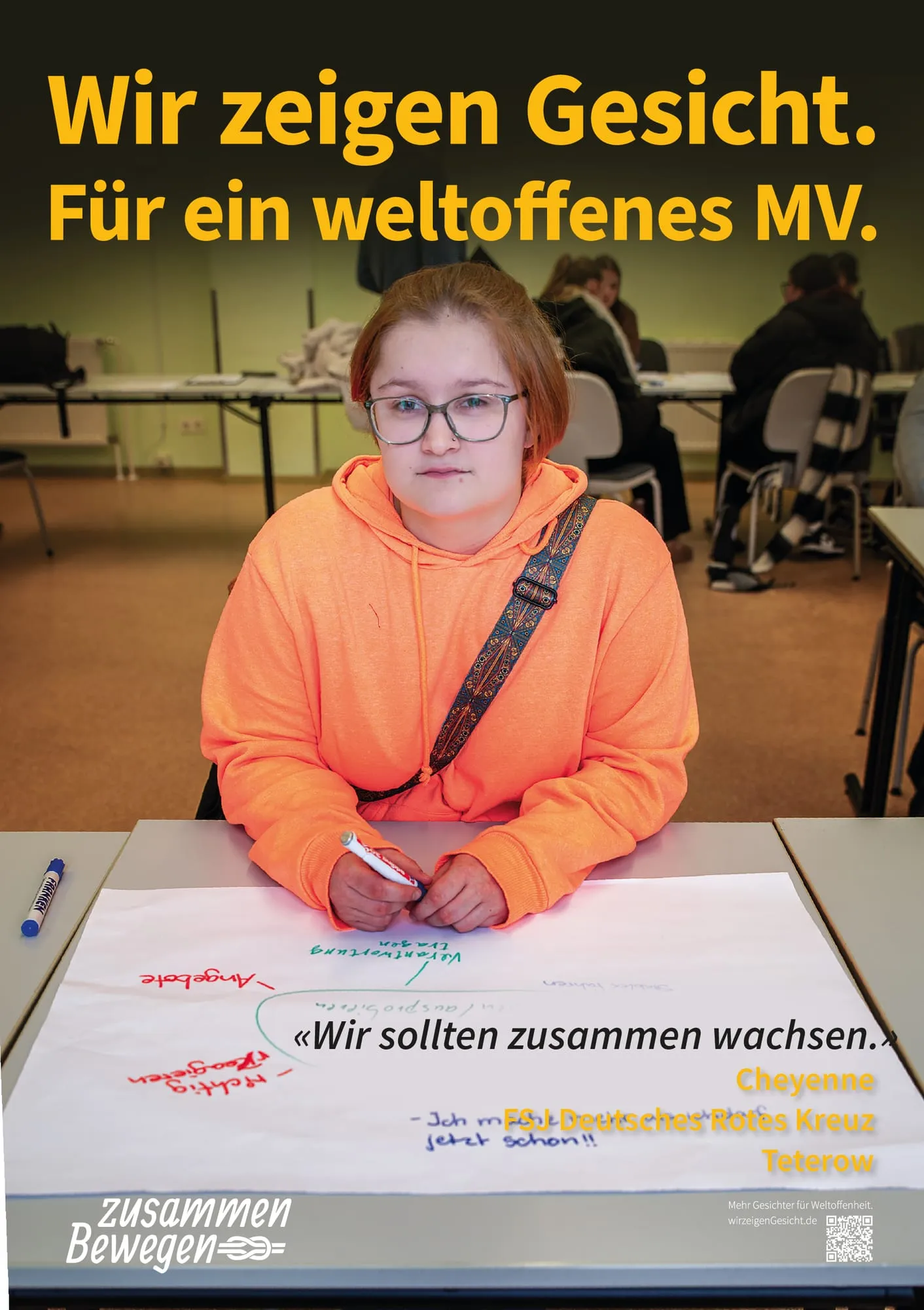 Plakat: «Wir sollten zusammen wachsen.» — Teterow
